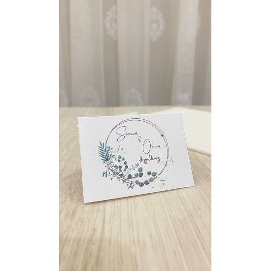 Söz, Kına, Nişan, Düğün Bükmeli Masa Kartı 8x10 cm 25 Adet