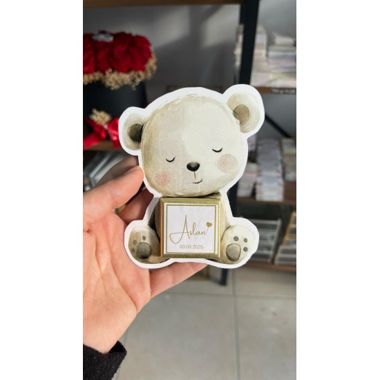 Yenidoğan Kartlı Çikolatalı Set, Özel Kesim Kartlı 50 Adet