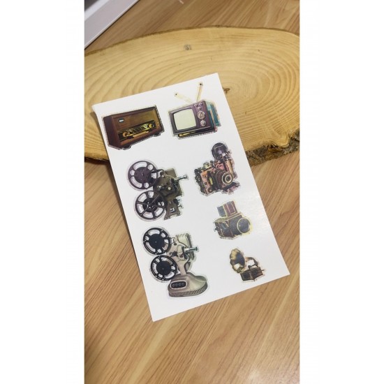 Vintage Set a5 Boyutunda 2 sayfa 14 adet Sticker