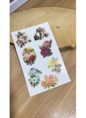 Çiçekler Set a5 Boyutunda 2 Sayfa Toplam 14 Adet Sticker