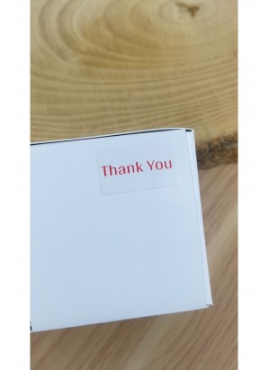 Thank You Kırmızı Yazılı Yapışkanlı Etiket 20x15mm 200 Adet