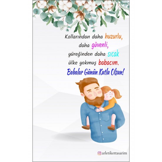 Babalar Günü Kartı 9x15 cm 50 Adet