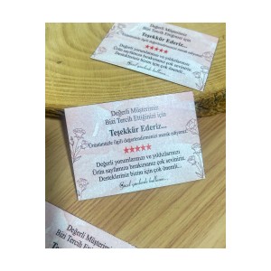 Eticaret Teşekkür Kartı 5x7 cm 100 Adet