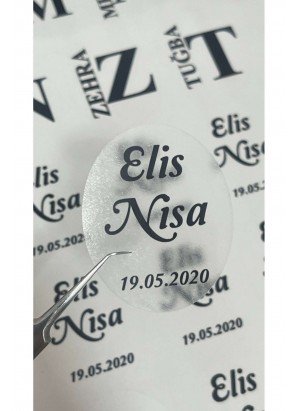 Şeffaf Etiket Söz,Kına,Nişan 4x5 cm 42 Adet