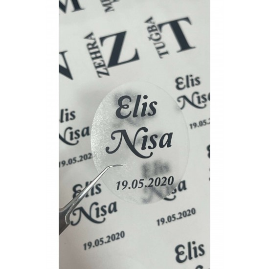 Şeffaf Etiket Söz,Kına,Nişan 4x5 cm 42 Adet