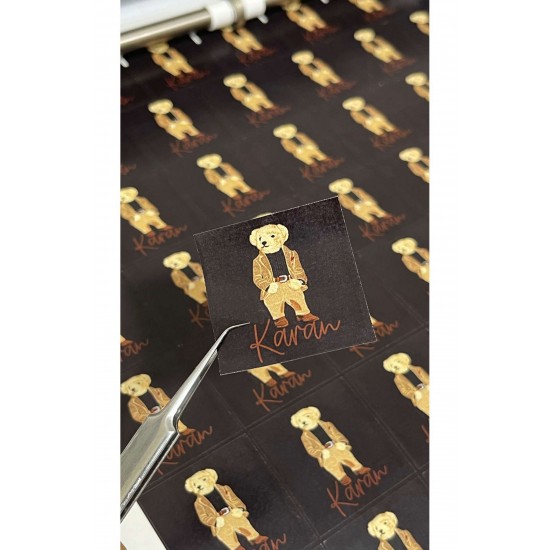 Yenidoğan Çikolata Etiketi Siyah Takımlı Köpecik 4x4 cm 108 Adet