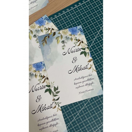 Nişan,Kına Hatırası Anahtarlık Kartı 9,5x15 cm 49 Adet