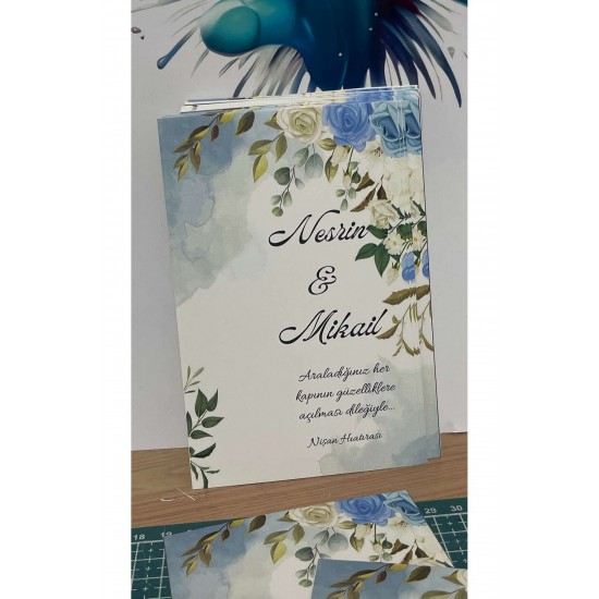 Nişan,Kına Hatırası Anahtarlık Kartı 9,5x15 cm 49 Adet