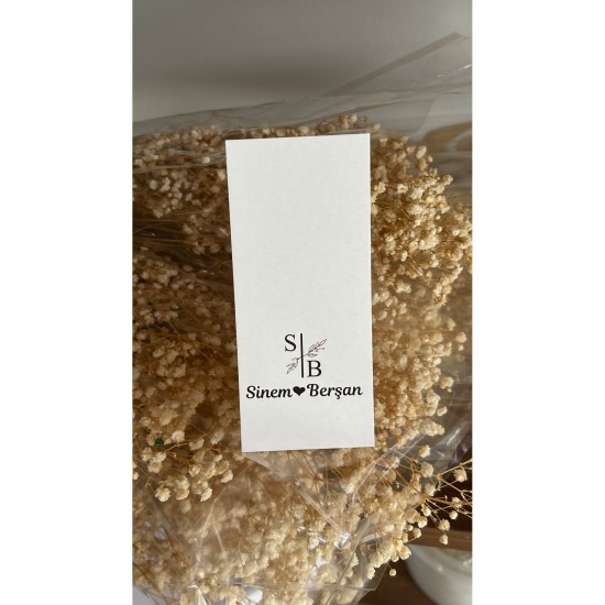 Masa Kartı kişiye özel 5x12 cm 105 Adet söz,kına,nişan,düğün organizasyon