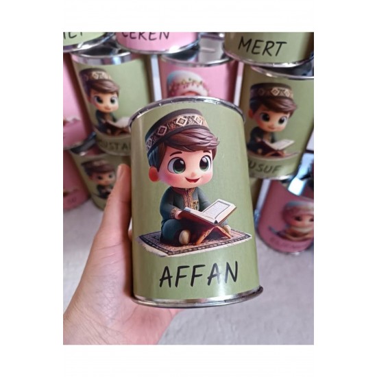 Kumbara Etiketi Yeşil renk kişiye özel 12 Adet