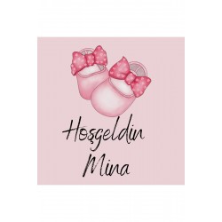 Pembe yenidoğan çikolata Etiketi 3,8x3,8 cm 53 Adet