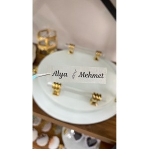 Şeffaf Etiket 1,5 x 5 cm 50 Adet Söz,kına,Nişan,Düğün - ARLetikettasarım