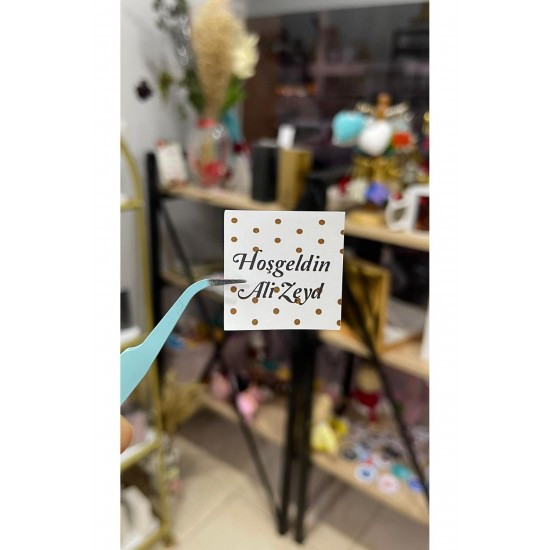 Yenidoğan Çikolata Etiketi 3,5x3,5 Cm 70 Adet Kişiye Özel - Butiksosyetik