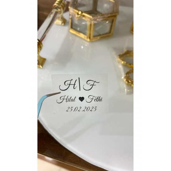 Şeffaf Etiket 4x2,5 cm 84 Adet Söz,kına,Nişan,Düğün - ARLetikettasarım