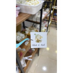 Yenidoğan Çikolata Etiketi 3,5x3,5 cm 70 Adet Kişiye Özel - ARLetikettasarım