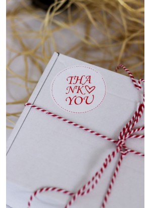 Thank You Yazılı Oval Beyaz 40 mm Yuvarlak Yapışkanlı Sticker Etiket 120 Adet