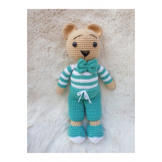 Amigurumi Papyonlu Turkuaz Ayı