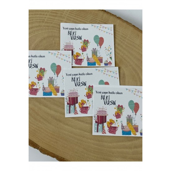 Doğum Günü Kartı 5x8 Cm 50 Adet