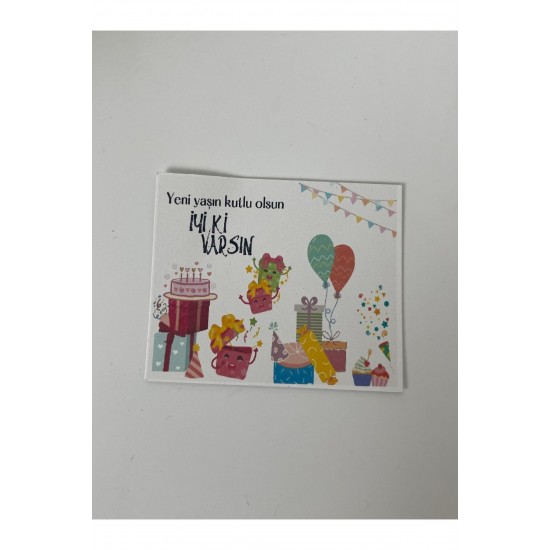 Doğum Günü Kartı 5x8 Cm 50 Adet