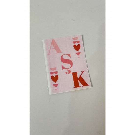 Aşk Yazılı Sevgili Kartı 10x7 Cm 50 Adet