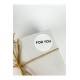 For You Siyah Yazılı 4 Cm Yuvarlak Yapışkanlı Sticker Etiket 120 Adet